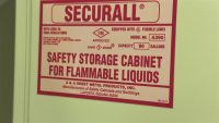 A&A 2-DOOR FLAMMABLE STORAGE CABINET 90 GALLON MODEL: A390 DIMENSIONS; 43" x 31" x 63" - 2