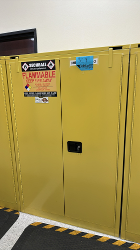 A&A 2-DOOR FLAMMABLE STORAGE CABINET 90 GALLON MODEL: A390 DIMENSIONS; 43" x 31" x 63"