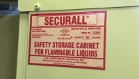 A&A 2-DOOR FLAMMABLE STORAGE CABINET 90 GALLON MODEL: A390 DIMENSIONS; 43" x 31" x 63" - 2