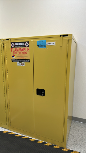 A&A 2-DOOR FLAMMABLE STORAGE CABINET 90 GALLON MODEL: A390 DIMENSIONS; 43" x 31" x 63"