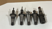 LOT OF (5) ASSORTED CAT40 TOOL HOLDERS, TO INCLUDE: UNIVERSAL ENG., MARITOOL, PARLEC, ETC.