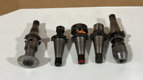 LOT OF (5) ASSORTED CAT40 TOOL HOLDERS, TO INCLUDE: MARITOOL, LYNDEX, ETM, ETC.