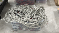 LOT OF ASSTD CABLES AND PARTS FOR NEWWARE BATTERY TESTING SYSTEMS WITH (2) CARTS AND BINS - 2