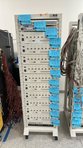 NEWARE PORTABLE BATTERY TESTING SYSTEM RACK, DIMENSIONS: 23" x 22" x 72", MODEL: 518049