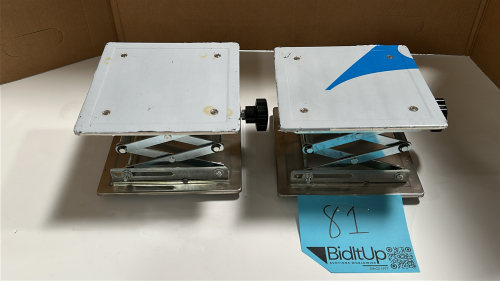 LOT OF (2) LAB LIFTS, HEIGHT RANGE: 2" - 10", DIMENSIONS: 8" x 8"