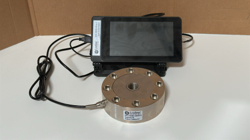 LOADSTAR SENSORS<br/>5K KGF PANCAKE LOAD CELL, MODEL: RSB-05KM-S*C01 WITH LOAD STAR SENSOR TOUCH SCREEN DISPLAY MODEL: DS-3000-PRO-1
