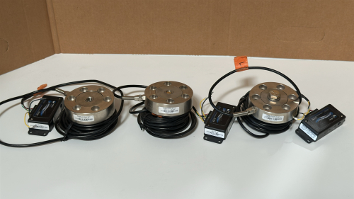 LOT OF (3) LOADSTAR SENSORS 25K KGF PANCAKE LOAD CELLS, MODEL: RBS6-2HKM-S*C01