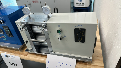 ZHEJIANG TANAKA PRECISION MACHINERY LITHIUM LI CELL BATTERY ELECTRODE ROLLER PRESS CALENDER MACHINE, MODEL: RDLINE01 S/N: 220119001