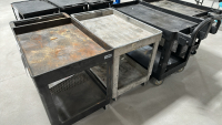 LOT OF (3) ASSORTED PLASTIC UTILITY CARTS, DIMENSIONS: (1) 5" x 26" x 33", (1) 40" x 25" x 32", (1) 54" x 25" x 39" - 2