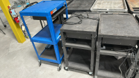 LOT OF (4) ASSORTED ULINE MOBILE PLASTIC AV CART, DIMENSIONS: (3) 27" x 18" x 34", (1) 24" x 20" x 42" - 3