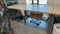 ULINE STEEL FRAME WOOD TOP WORKBENCH, DIMENSIONS: 96" x 36" x 37"<br/>(TABLE ONLY - CONTENTS NOT INCLUDED)