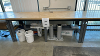 ULINE STEEL FRAME WOOD TOP WORKBENCH, DIMENSIONS: 96" x 36" x 37"<br/>(TABLE ONLY - CONTENTS NOT INCLUDED)