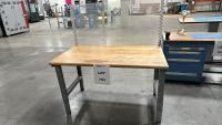 STEEL FRAME WOOD TOP WORKBENCH, DIMENSIONS: 60" x 34" x 64"