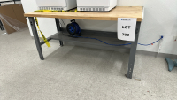 STEEL FRAME WOOD TOP WORKBENCH, DIMENSIONS: 72" x 36" x 37"<br/>(TABLE ONLY - CONTENTS NOT INCLUDED)