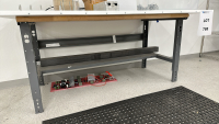 ULINE STEEL FRAME WOOD TOP WORKBENCH, DIMENSIONS: 72" x 36" x 34", <br/>(TABLE ONLY - CONTENTS NOT INCLUDED)