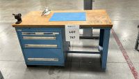 LYON MSSII 4-DRAWER STEEL FRAME WOOD TOP WORKBENCH, DIMENSIONS: 60" x 30" x 36"
