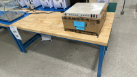 STEEL FRAME WOOD TOP WORKBENCH, DIMENSIONS: 72" x 30" x 31"<br/>(TABLE ONLY - CONTENTS NOT INCLUDED)