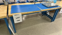 STEEL FRAME WOOD TOP WORKBENCH, DIMENSIONS: 72" x 30" x 31"<br/>(TABLE ONLY - CONTENTS NOT INCLUDED)