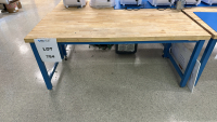 STEEL FRAME WOOD TOP WORKBENCH, DIMENSIONS: 72" x 30" x 31"<br/>(TABLE ONLY - CONTENTS NOT INCLUDED)