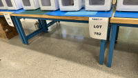 STEEL FRAME WOOD TOP WORKBENCH, DIMENSIONS: 72" x 30" x 31"<br/>(TABLE ONLY - CONTENTS NOT INCLUDED)