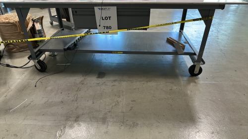 MOBILE WORKBENCH, DIMENSIONS: 84" x 42" x 34"<br/>(TABLE ONLY - CONTENTS NOT INCLUDED)
