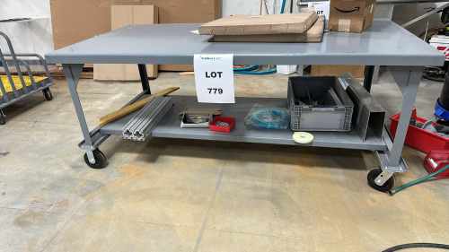 MOBILE WORKBENCH, DIMENSIONS: 84" x 42" x 34"<br/>(TABLE ONLY - CONTENTS NOT INCLUDED)