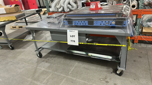 MOBILE WORKBENCH, DIMENSIONS: 84" x 42" x 34"<br/>(TABLE ONLY - CONTENTS NOT INCLUDED)
