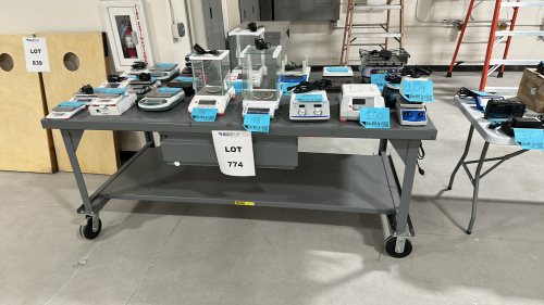 MOBILE WORKBENCH, DIMENSIONS: 84" x 42" x 34"<br/>(TABLE ONLY - CONTENTS NOT INCLUDED)