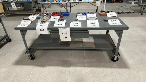 MOBILE WORKBENCH, DIMENSIONS: 84" x 42" x 34"<br/>(TABLE ONLY - CONTENTS NOT INCLUDED)