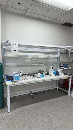 BENCH-TEK STEEL WORKBENCH W/ MOUTNED LIGHT, DIMENSIONS: 96" x 30" x 80"<br/>(TABLE ONLY - CONTENTS NOT INCLUDED)