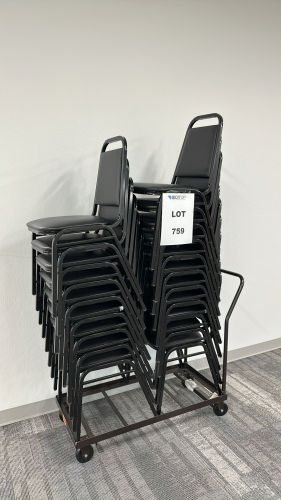 LOT OF (20) BANQUET CHAIRS W/ CHAIR DOLLY