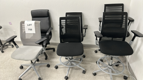 LOT OF (6) ASSORTED ROLLING OFFICE CHAIRS
