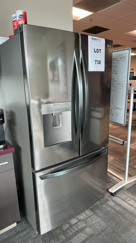 LG 29 cu ft. FRENCH DOOR REFRIGERATOR W/ SLIM DESIGN WATER DISPENSER, DIMENSIONS: 38" x 36" x 70" MODEL: LRFWS2906V