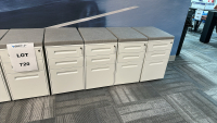 LOT OF (5) 3-DRAWER CUSHIONED TOP STORAGE CABINETS, DIMENSIONS: 20" x 14.5" x 25.5"