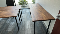 OFFICE LOT OF (3) WOOD TOP OFFICE TABLES, DRY ERASE BOARD W/ EASEL, OFFICE CHAIR, ETC. - 2