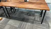 LOT OF (4) ASSORTED WOOD TOP OFFICE TABLES, DIMENSIONS: 74" x 25.5" x 29"