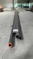 LOT OF (4) ASSORTED METAL BEAMS, APPROX: 40' LONG