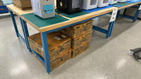 STEEL FRAME WOOD TOP WORKBENCH, DIMENSIONS: 72" x 30" x 31"<br/>(TABLE ONLY - CONTENTS NOT INCLUDED)