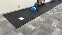 LOT OF (14) BLACK RUBBER EXERCISE MATS, DIMENSIONS: 6' x 4'