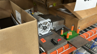 METAL RACK OF ASSORTED ITEMS TO INCLUDE: ASSORTED ALUMINUM FIXTURES, FANS, AMEREX TORCH, HOSING, ETC., DIMENSIONS: 112" x 48" x 96" - 6