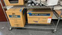 WIRE RACK WITH ASSORTED ITEMS TO INCLUDE: ULINE ABSORBANT SOCKS, 48" SUPER ABSORBANT SOCKS, ULINE SORBENTS, ETC. - 2