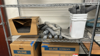 WIRE RACK WITH ASSORTED ITEMS TO INCLUDE: ULINE ABSORBANT SOCKS, 48" SUPER ABSORBANT SOCKS, ULINE SORBENTS, ETC. - 3