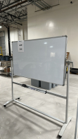 VIZ-PRO DOUBLE-SIDED NON-MAGNETIC OFFICE WHITE BOARD, DIMENSIONS: 58" x 35"