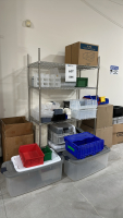 WIRE RACK WITH ASSORTED PLASTIC BINS