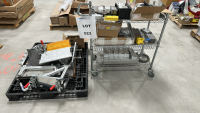 LOT OF (2) PALLETS / (1) CART OF ASSORTED SPARE ALUMINUM PARTS / FIXTURES