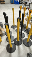 LOT OF (12) ULINE YELLOW CROWD CONTROL POSTS W/ RETRACTABLE BELT, MODEL: H-4206/H-7865 - 3