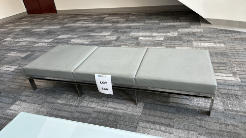 LOT OF (1) CUSHIONED LOBBY BENCH, DIMENSIONS: 98" x 33" x 17"