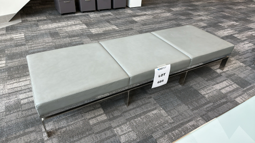 LOT OF (1) CUSHIONED LOBBY BENCH, DIMENSIONS: 98" x 33" x 17"