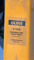 ULINE 5500LB CAPACITY STANDARD FORK PALLET TRUCK, MODEL: H-1043 - 2