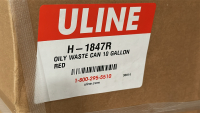 LOT OF (2) ULINE / JUSTRITE 10 GAL. OILY WASTE CANS, MODEL: H-1847R - 2